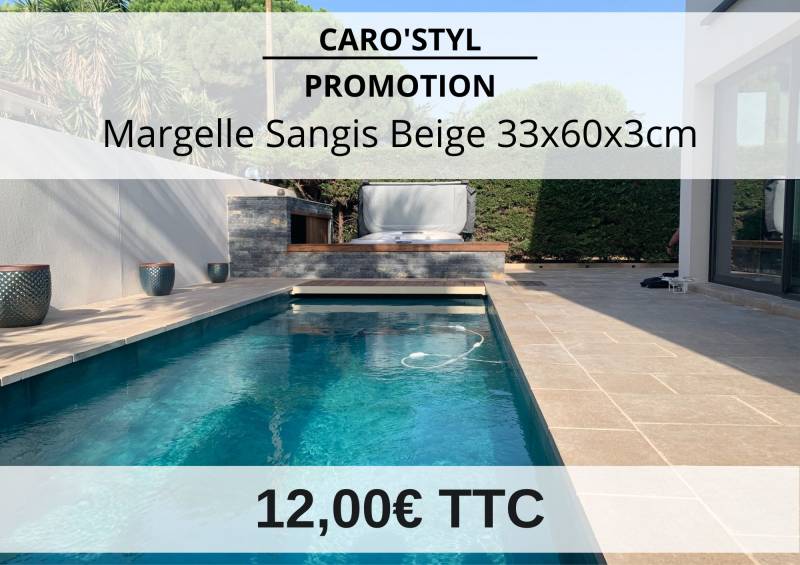 Promotion Margelle Sangis Beige 33x60x3cm à 12,00 euros TTC