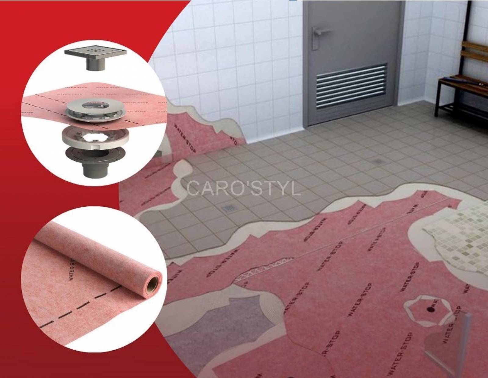 Natte d'étanchéité Water-Stop pour intérieur et extérieur  