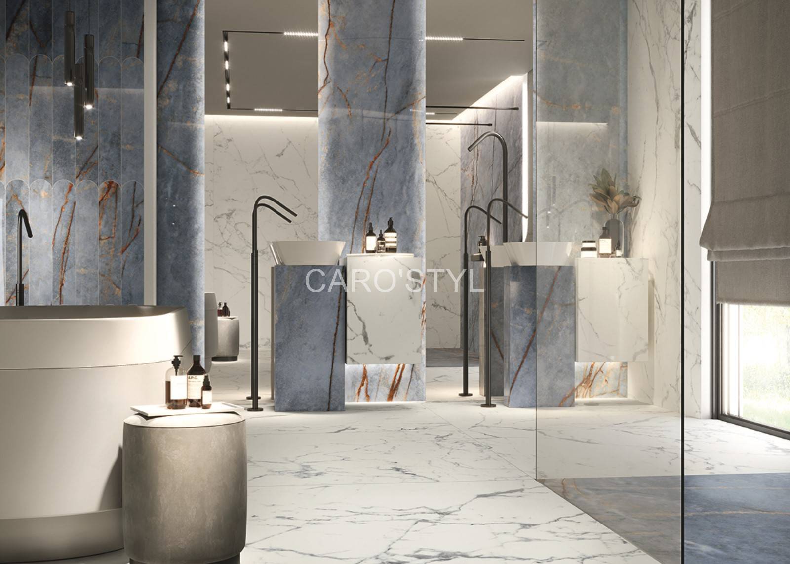 Panneaux muraux en grès cérame effet marbre au style luxueux pour un intérieur élégant dans le 83