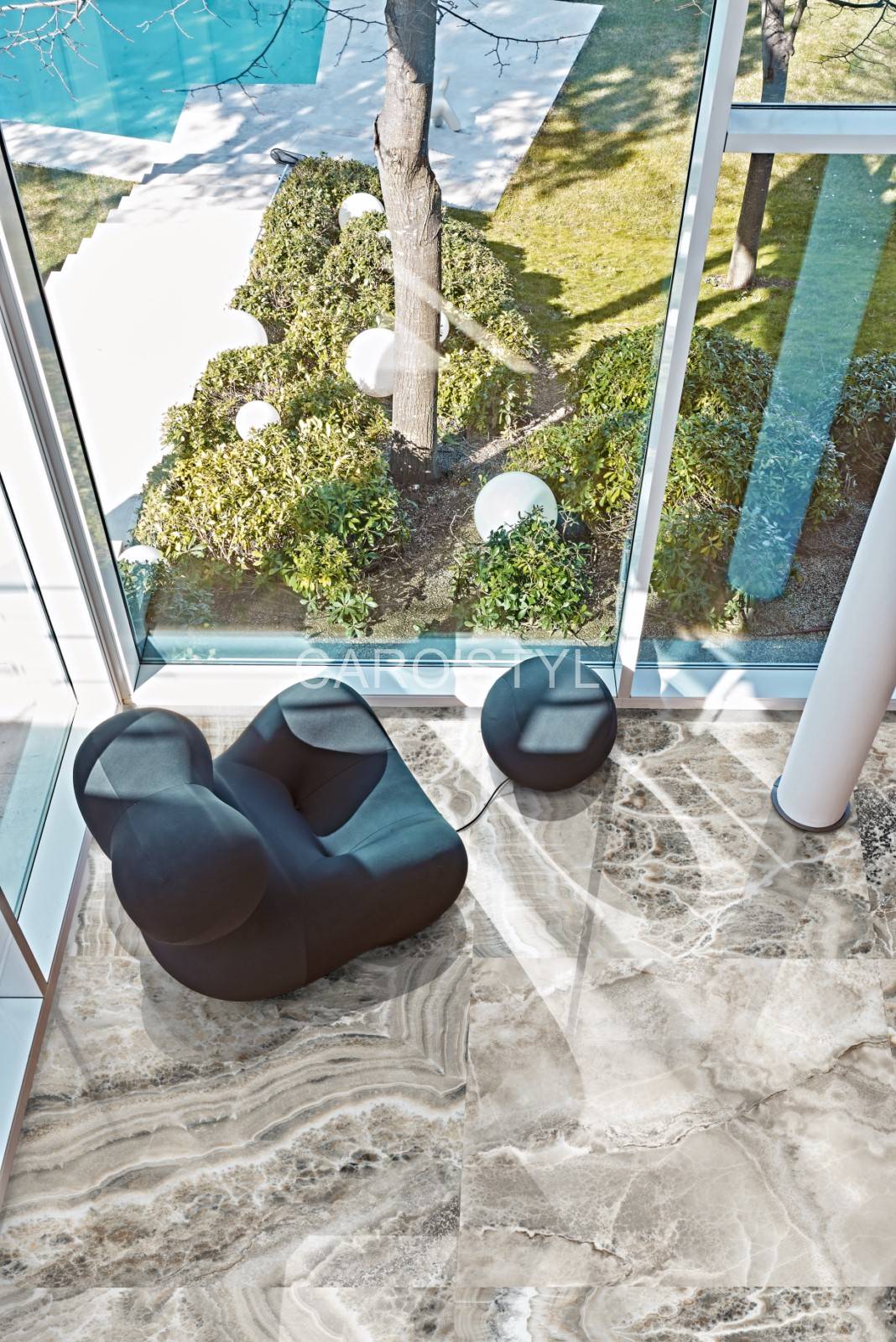 Carrelage Imola The Room Dark Dahlia imitation marbre à la Londe-les-Maures