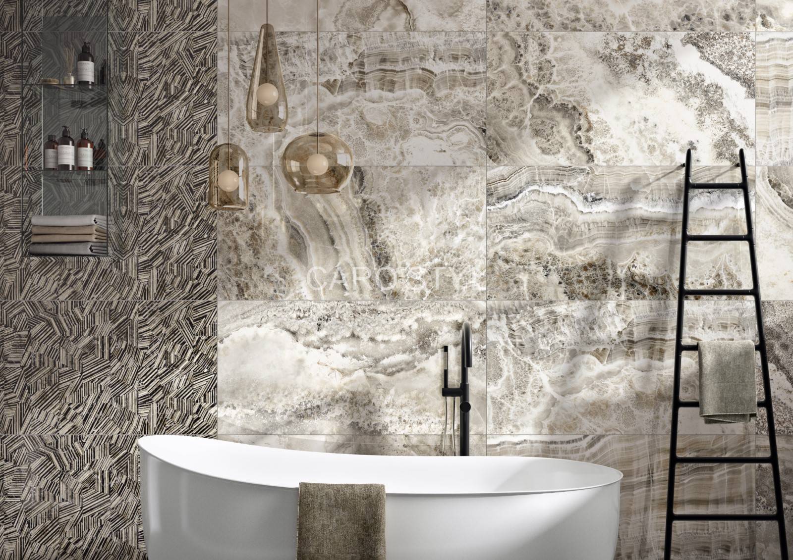 Carrelage Imola The Room Dark Dahlia effet marbre pour salles de bains, cuisines, séjours à Bandol