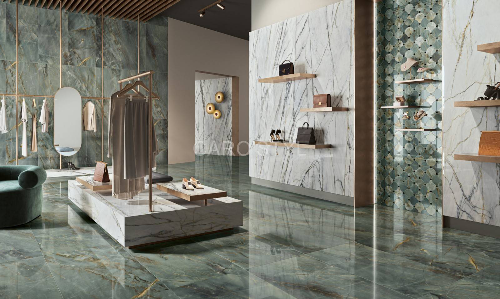 Courchevel, carrelage de salle de bain de luxe