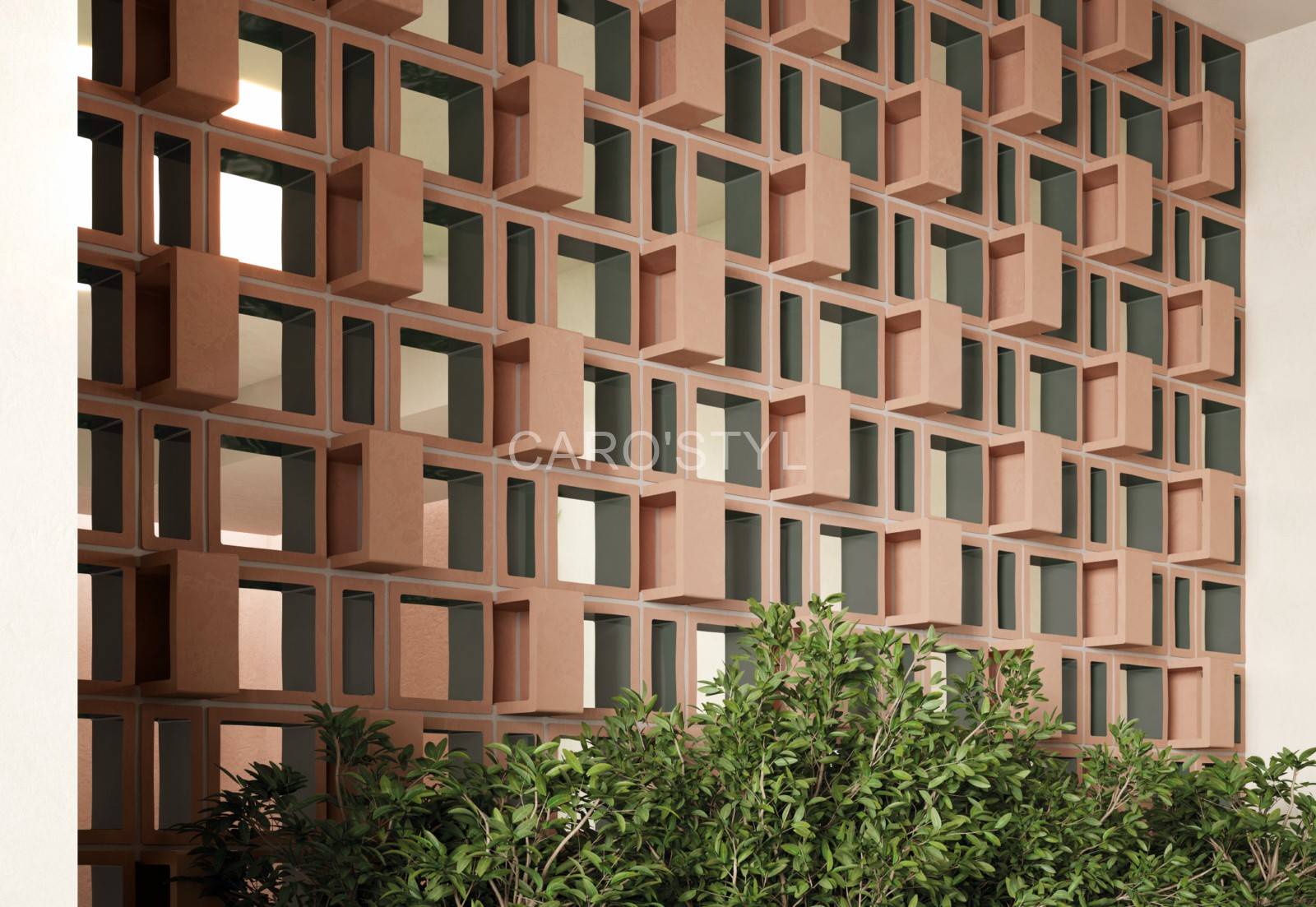 Habillage de clôture à Six-Fours avec claustra en grès cérame Lumina, durable et élégant.