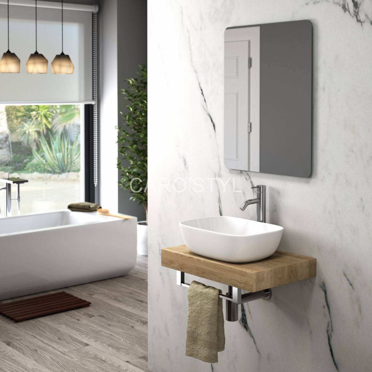 Plan de toilette épuré pour salle d'eau dans le Var