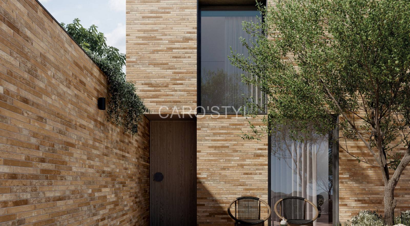 Revêtement mural extérieur inspiration brique en terre cuite à Aix-en-Provence 