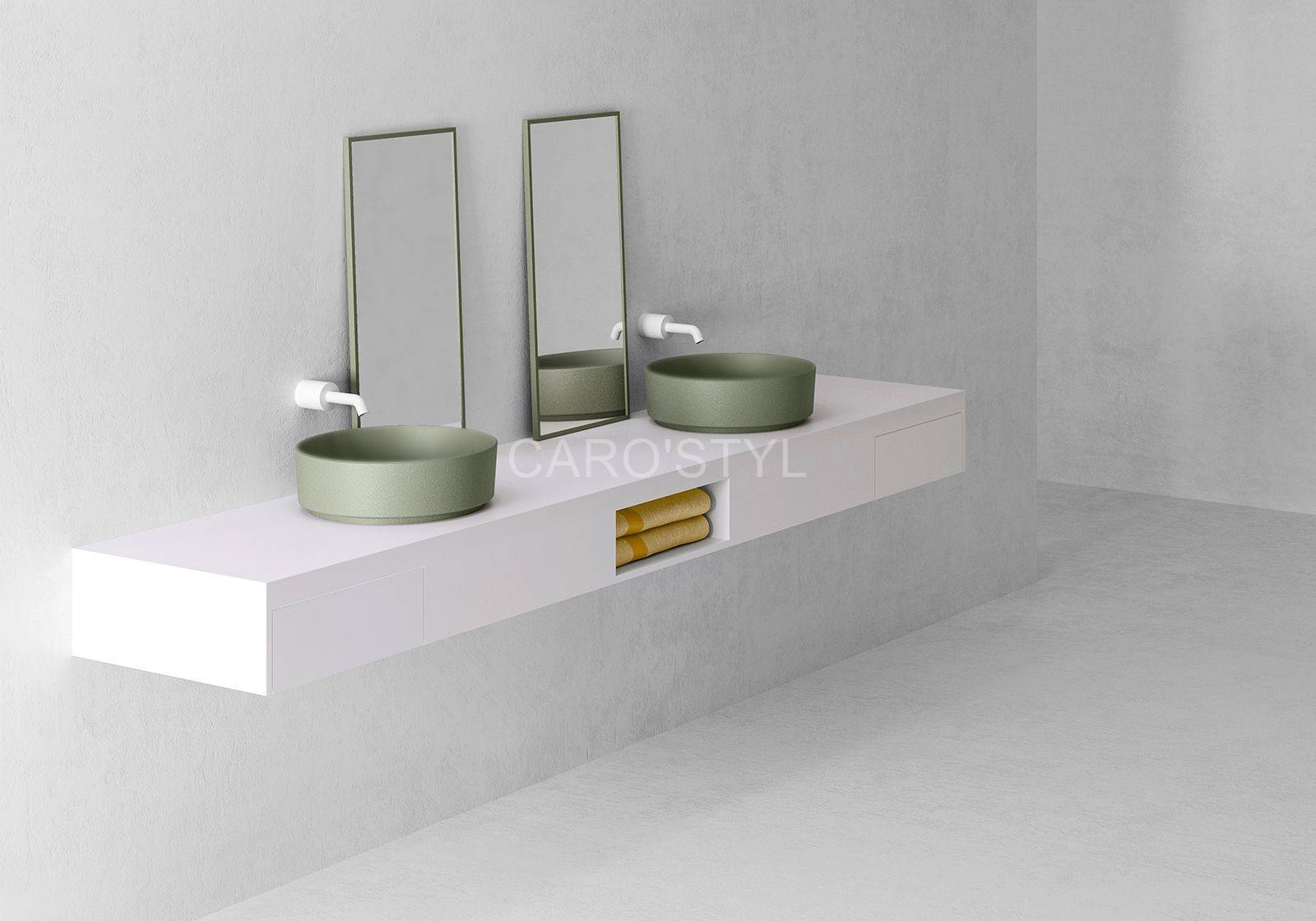 Série artop plan vasque aspect ciment design canne