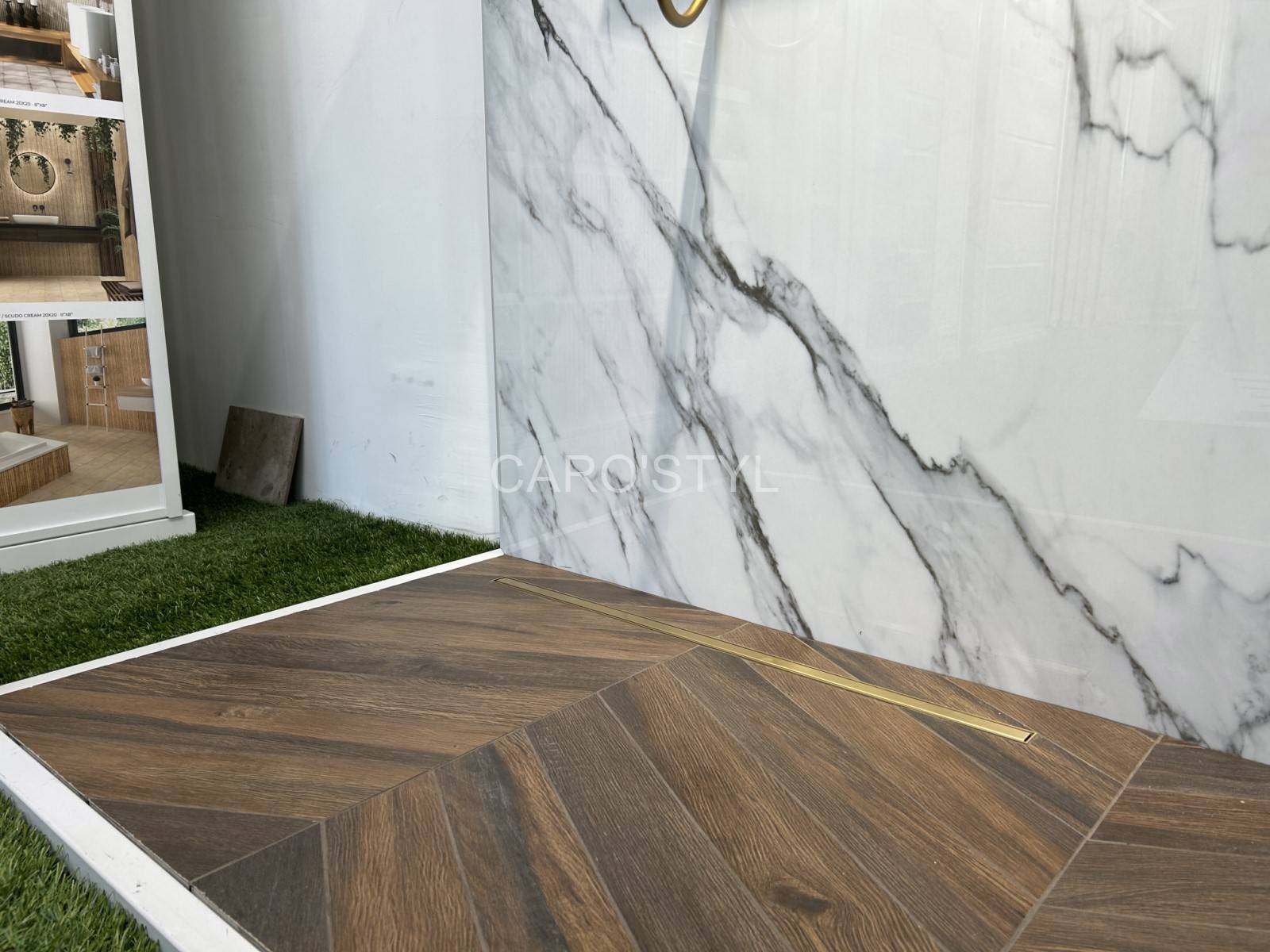 Parquet Versailles en grès cérame posé en point de Hongrie, sol Art Déco à La Seyne-sur-Mer