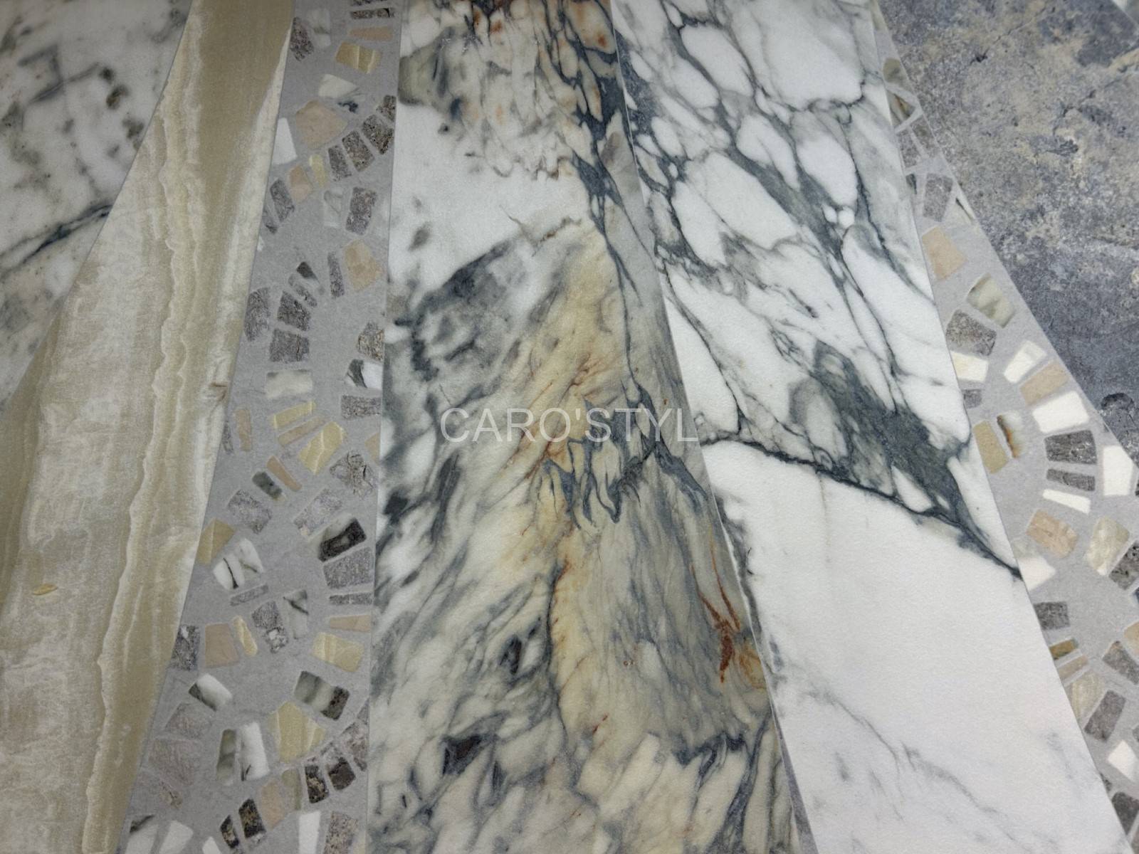 Salle de bain moderne à Sanary, sol en carrelage effet marbre MARMORIA 120x120 cm.