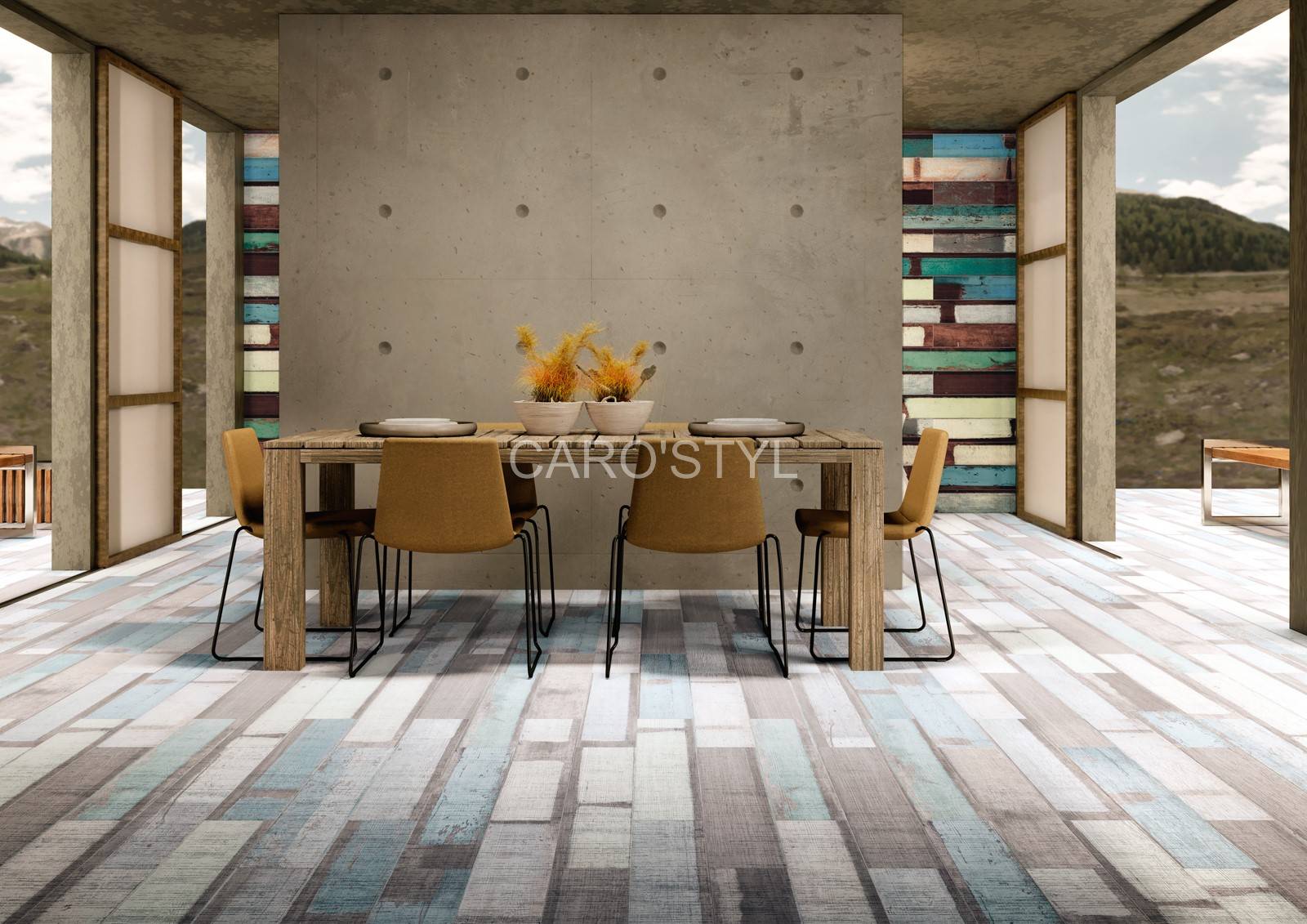 Carrelage effet bois coloré, antidérapant à Saint-Raphaël 83700 Var