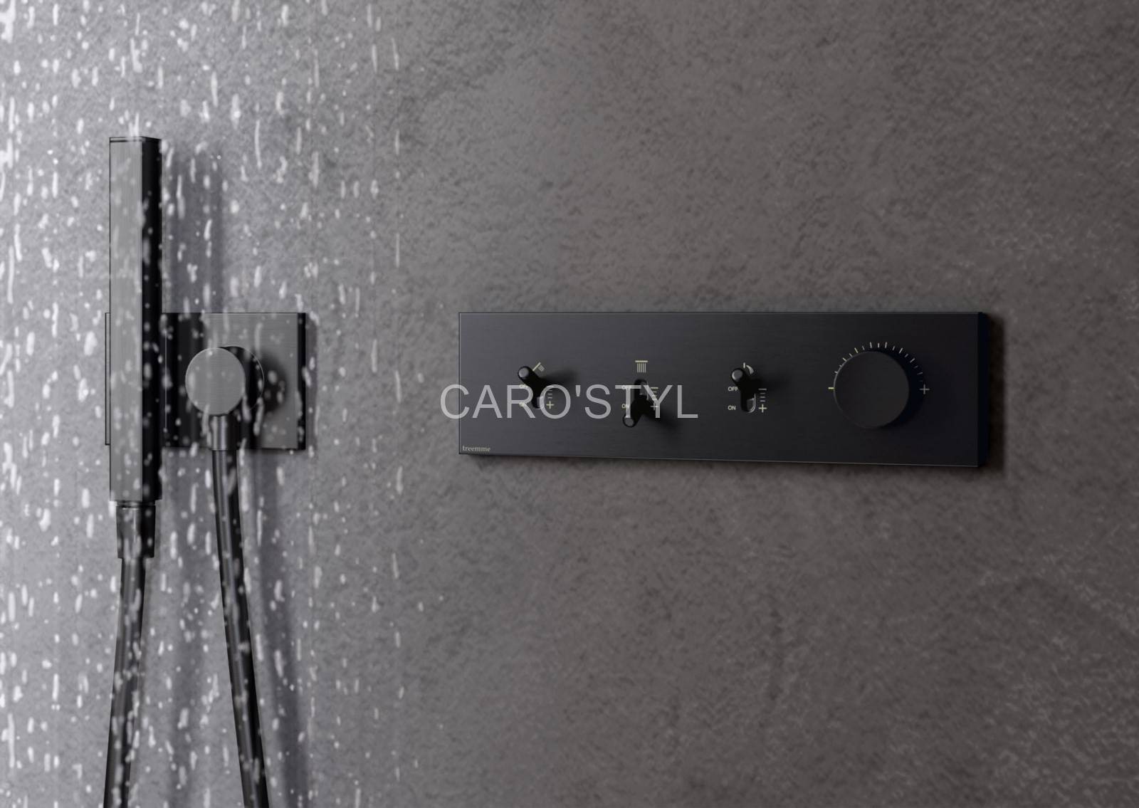 Robinetterie Treeme série Watt pour une douche italienne moderne dans le 83