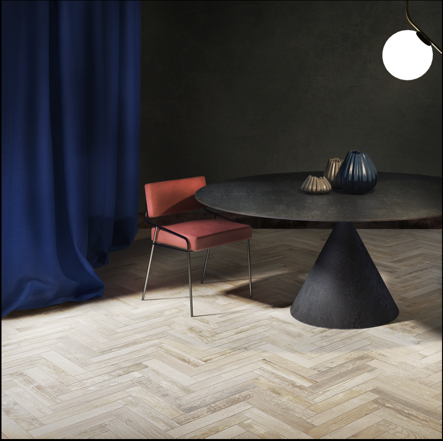 Un intérieur chic et lumineux grâce au grès cérame blanc effet bois, Nice dans les Alpes-Maritimes