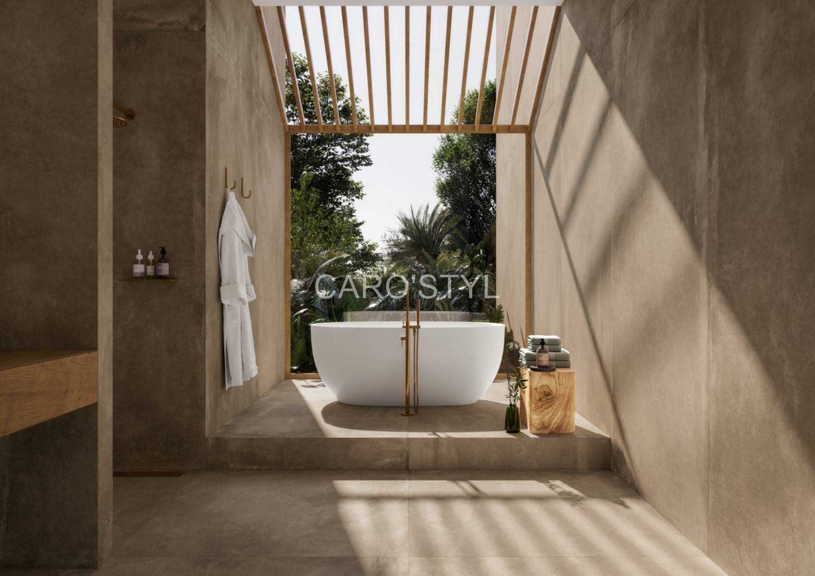 Carrelage Imola Azuma Up Taupe effet ciment à poser sur plots à la Seyne-sur-Mer