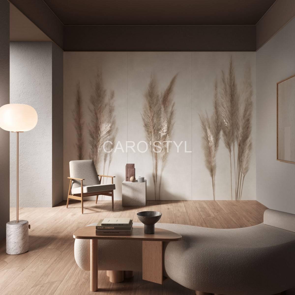 Revêtements muraux pour un salon bohème dans le 83