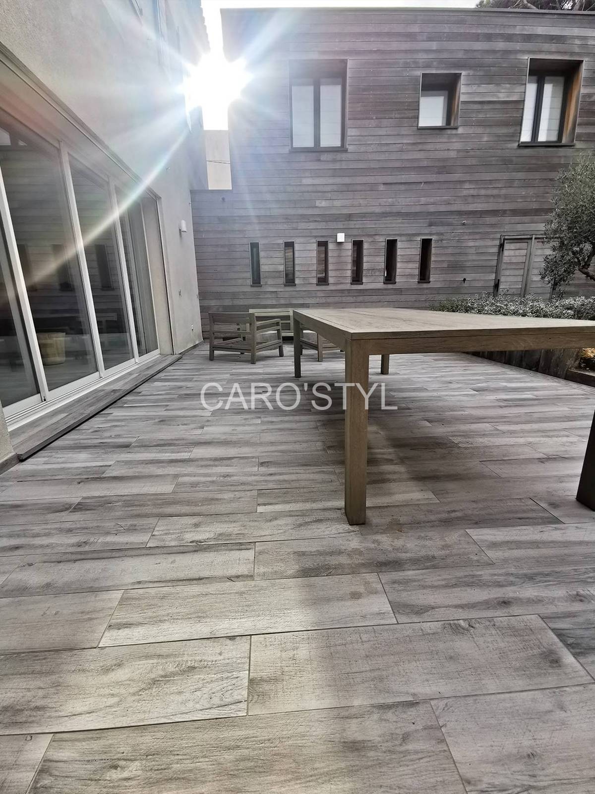 terrasse carrelage imitation bois