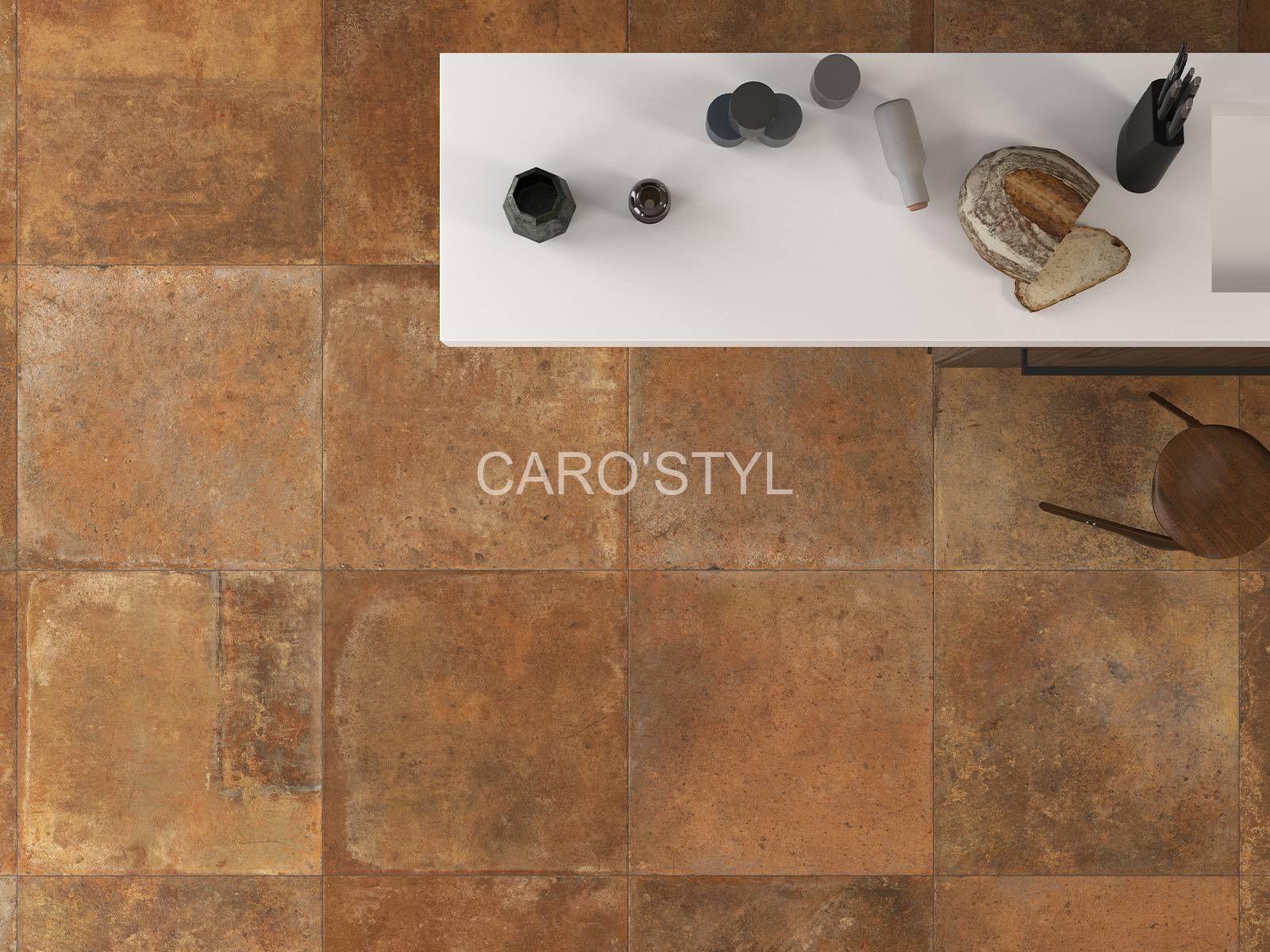 carrelage gres cerame aspect terre cuite Var