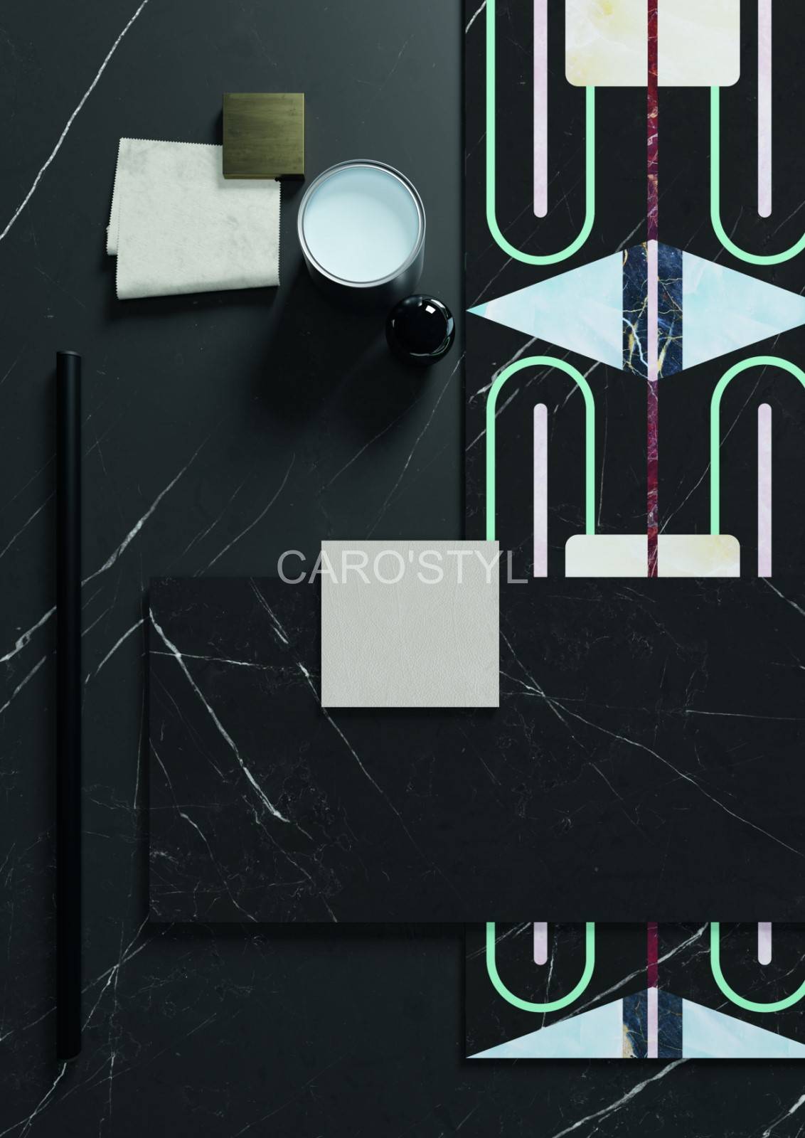 faïence originale salle de bain intérieur 