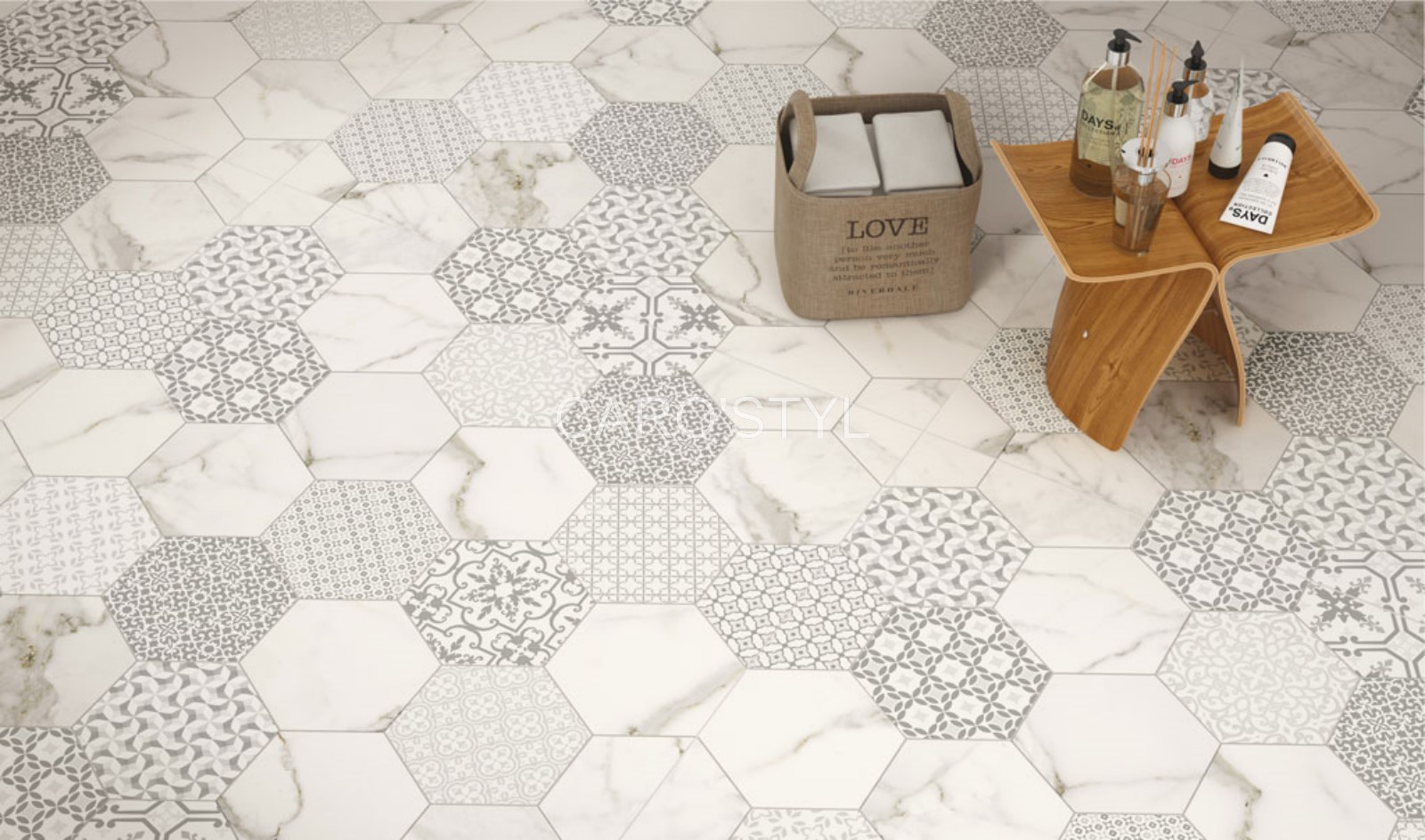 carrelage hexagone infinity fondovalle en grès cérame à la seyne sur mer 83500 var