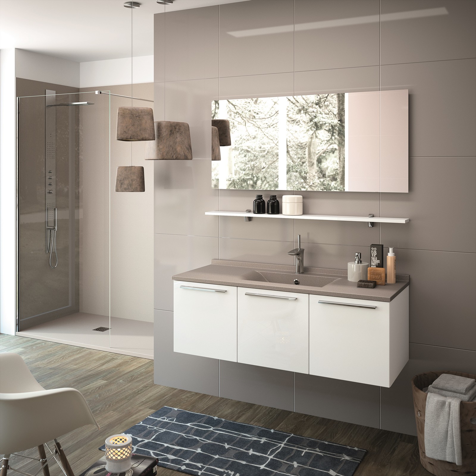 plan de salle de bains avec double vasque près de aubagne 13 bouches du rhône