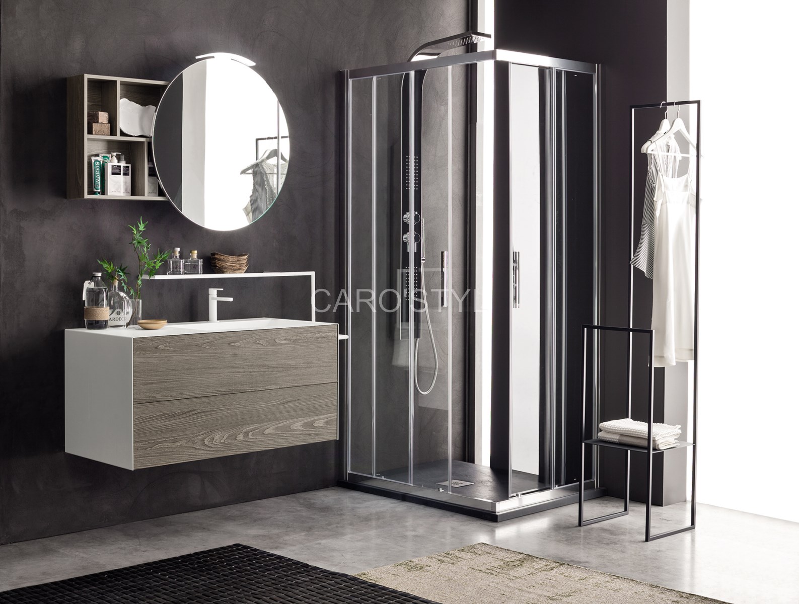 Meuble de salle de bains suspendu façade mélaminé à la Seyne sur Mer 83500 Var