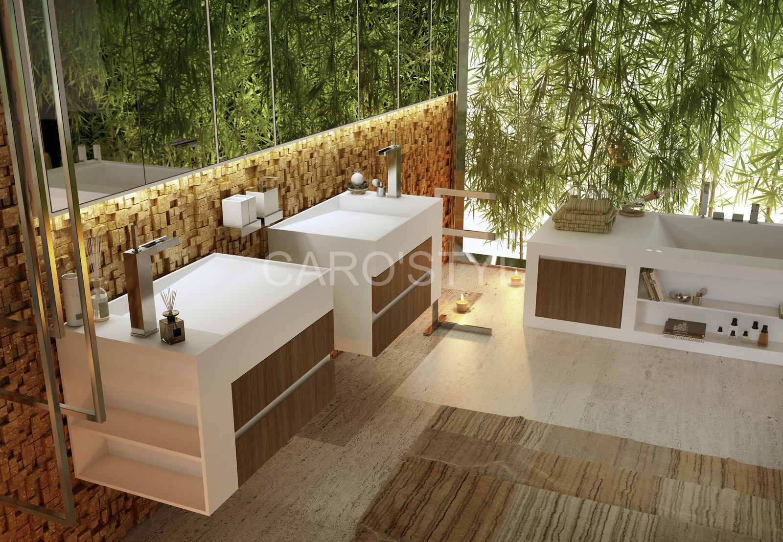 lavabo suspendu en corian avec tiroirs près de trets 13 bouches du rhône