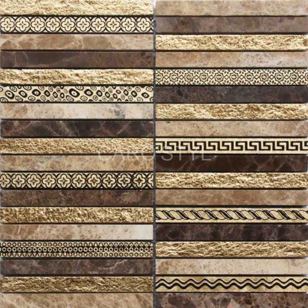 mosaique de marbre et  feuilles d'or