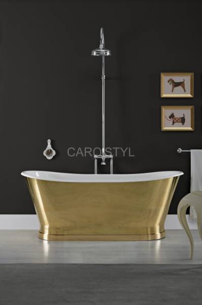Baignoire en fonte dorée rustique carostyl